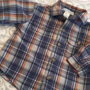 Janie and Jack baby boy button down shirt size 6-12 months. Nice!